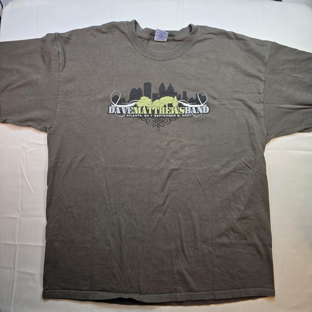 Dave Matthews Band Park Crew Shirt Mens Extra Large Brown Graphic Concert Tour